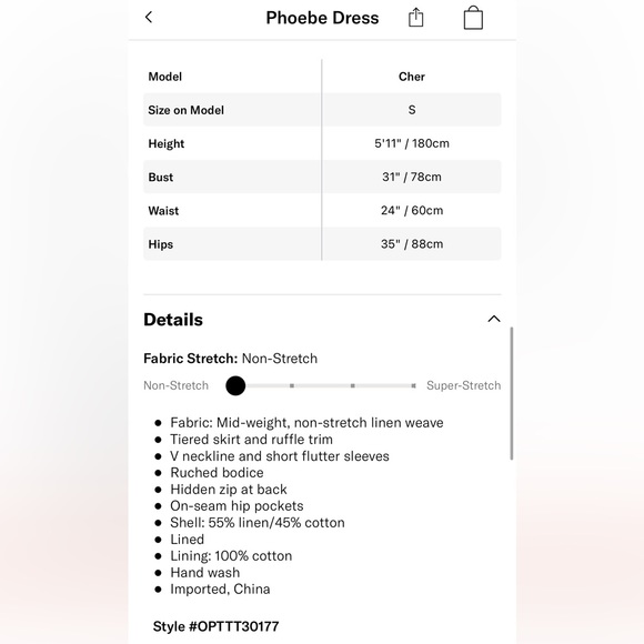 NWT o.p.t phoebe dress. Never been worn in perfect condition. Great for summer - Picture 5 of 5